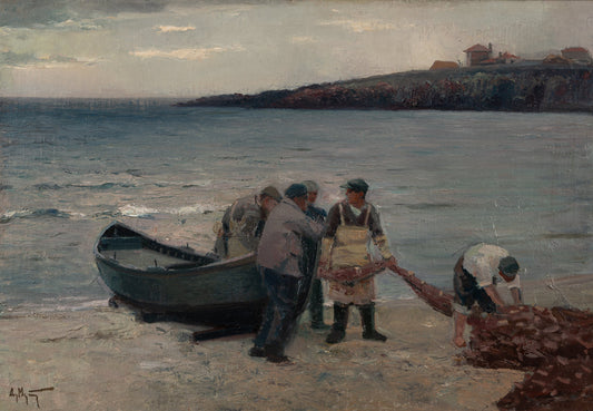 Оригинална картина на Александър Мутафов "Рибари" от Галерия Роял