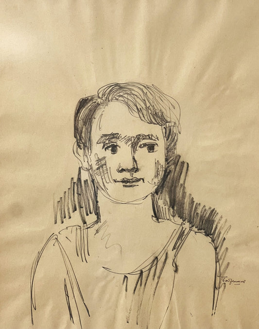 Оригинална картина на Бенчо Обрешков "Детски Портрет" от Галерия Роял