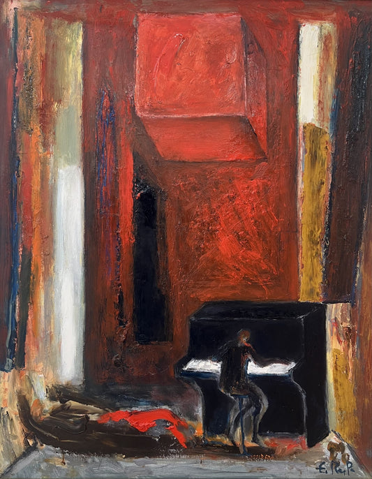 Оригинална картина на Енчо Пиронков "Пианист" от Галерия Роял