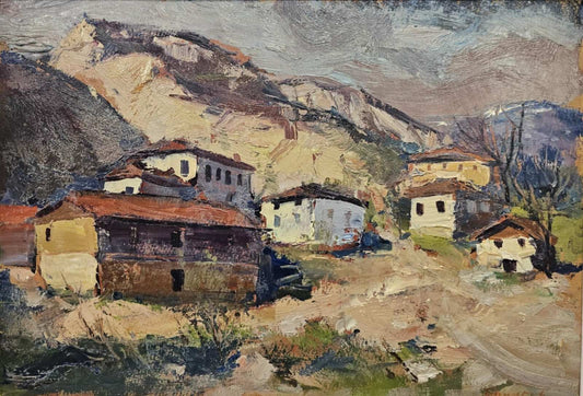 Оригинална картина на Константин Трингов "Планинско село" от Галерия Роял