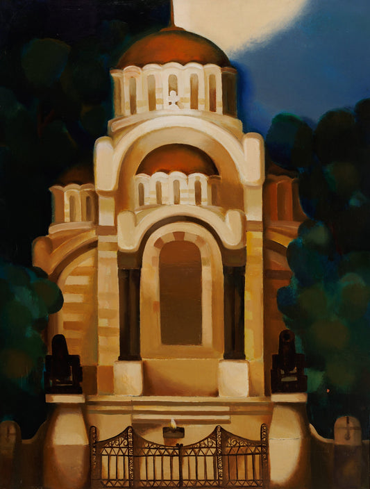 Оригинална картина на Тома Трифоновски "Мавзолеят в Плевен" от Галерия Роял