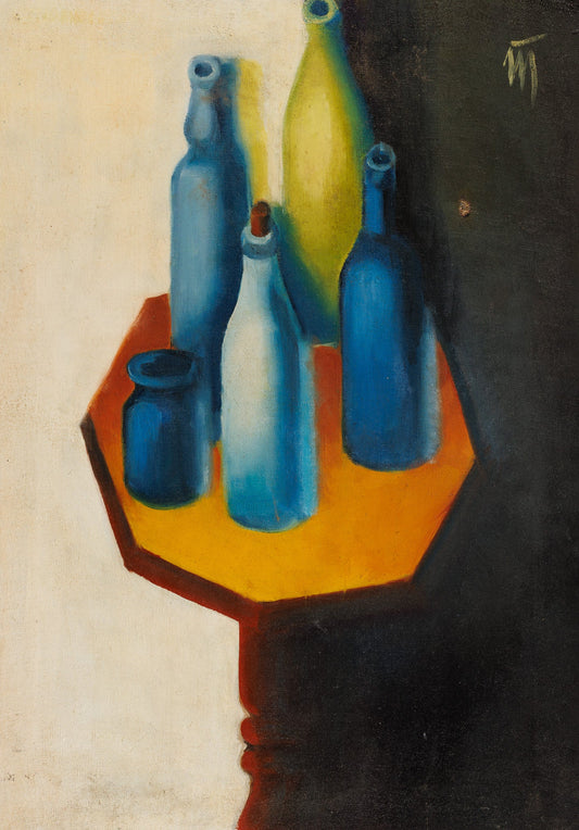 Оригинална картина на Тома Трифоновски "Натюрморт с шишета" от Галерия Роял
