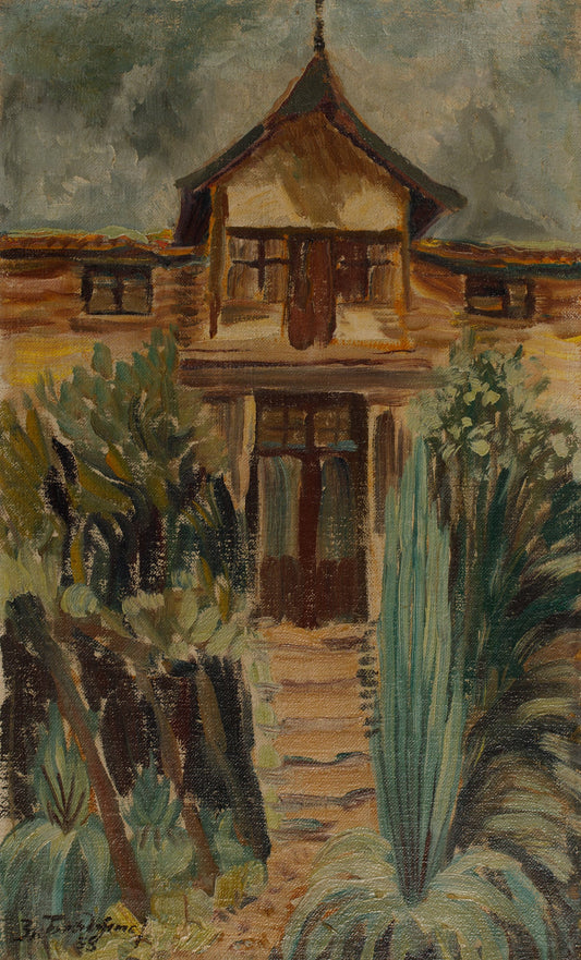 Оригинална картина на Златю Бояджиев "Пейзаж с къща" от Галерия Роял